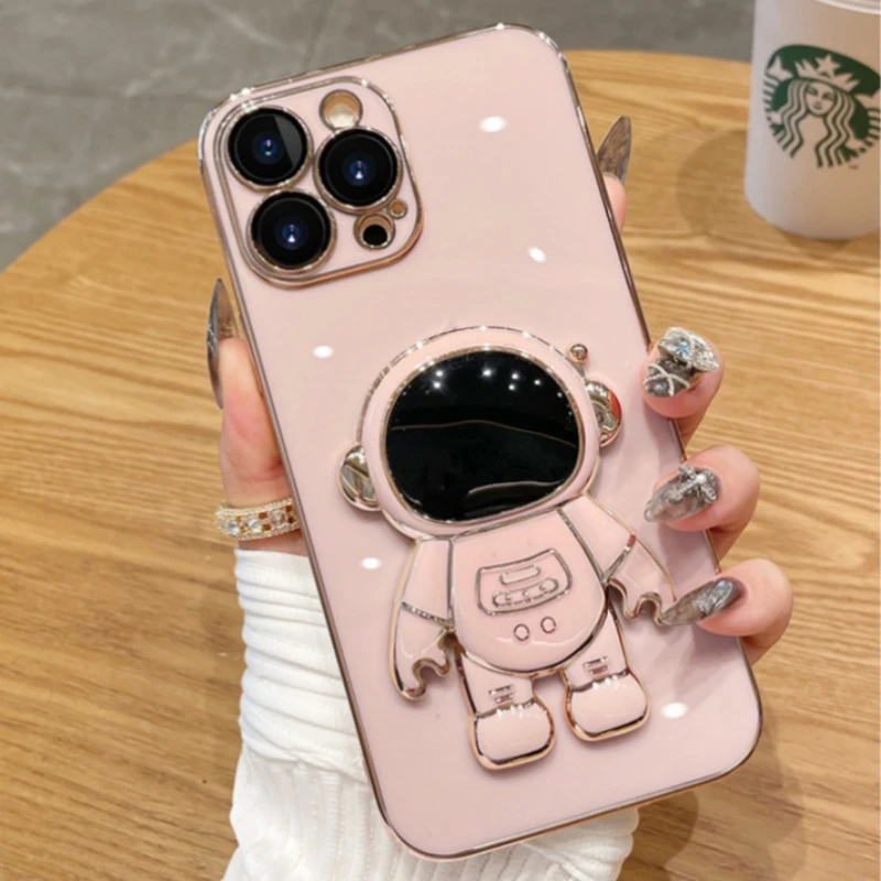 Cute Astronaut Holder Design Phone Stand Phone Case for iPhone 16 15 14 13 12 11 Plus Pro Max Electroplated Soft Mobile Cover
Cute Astronaut Holder Design Phone Stand Phone Case for iPhone 16 15 14 13 12 11 Plus Pro Max Electroplated Soft Mobile Cover