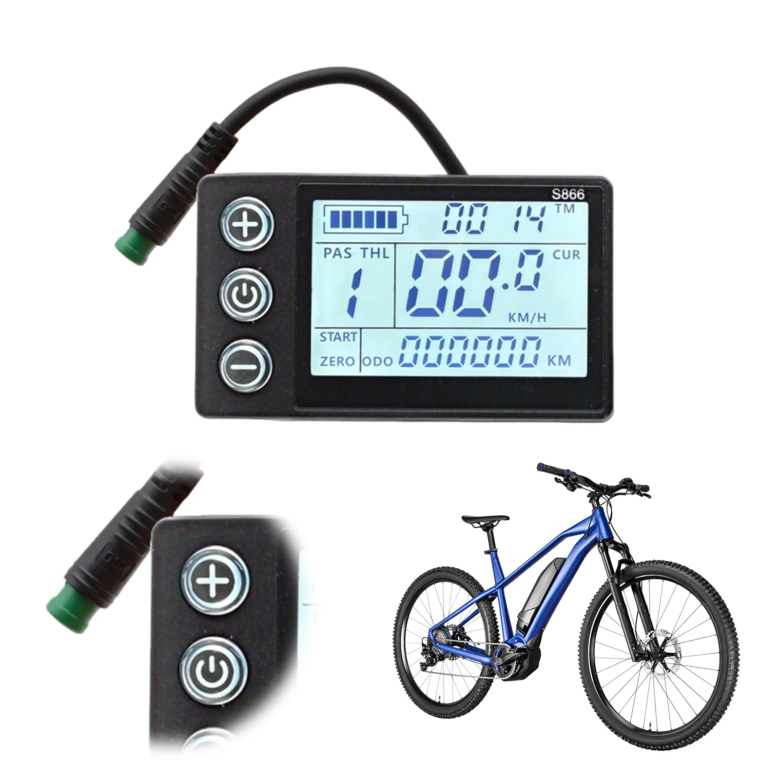 S866 B Full Function Electric Scooter LCD Meter for 24V/36V/48V E-Bike PAS Control Bike Display Multi-Data Odometer Battery
S866 B Full Function Electric Scooter LCD Meter for 24V/36V/48V E-Bike PAS Control Bike Display Multi-Data Odometer Battery