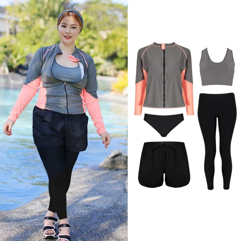 5 Pieces Women Rash Guard Swimsuit 2024 Long Sleeve Swimsuit Sports Swimwear Sun Protection Beach Wear Bathing Suit 5XL
5 Pieces Women Rash Guard Swimsuit 2024 Long Sleeve Swimsuit Sports Swimwear Sun Protection Beach Wear Bathing Suit 5XL