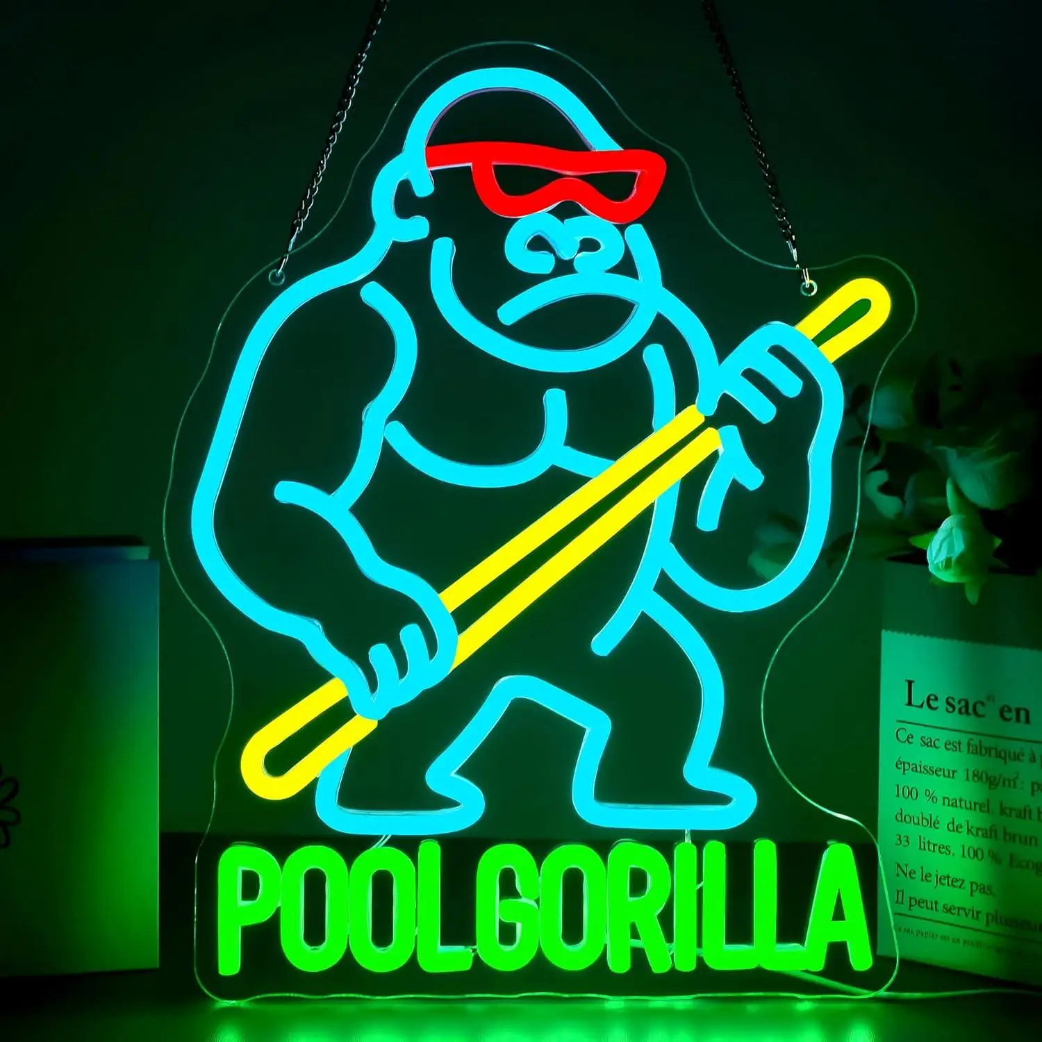 Pool Gorilla Neon Sign USB Dimmable LED Light for Wall Decor Billiards Room Bar Game Room Man Cave Party Art Decoration Gifts
Pool Gorilla Neon Sign USB Dimmable LED Light for Wall Decor Billiards Room Bar Game Room Man Cave Party Art Decoration Gifts