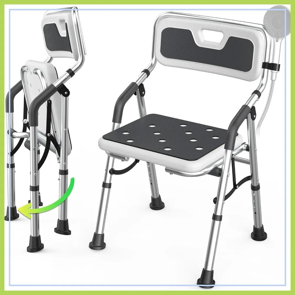 Foldable Shower Chair with Arms and Back, Adjustable Height Bath Seat for Elderly & Disabled, Quick-Assembly
Foldable Shower Chair with Arms and Back, Adjustable Height Bath Seat for Elderly & Disabled, Quick-Assembly