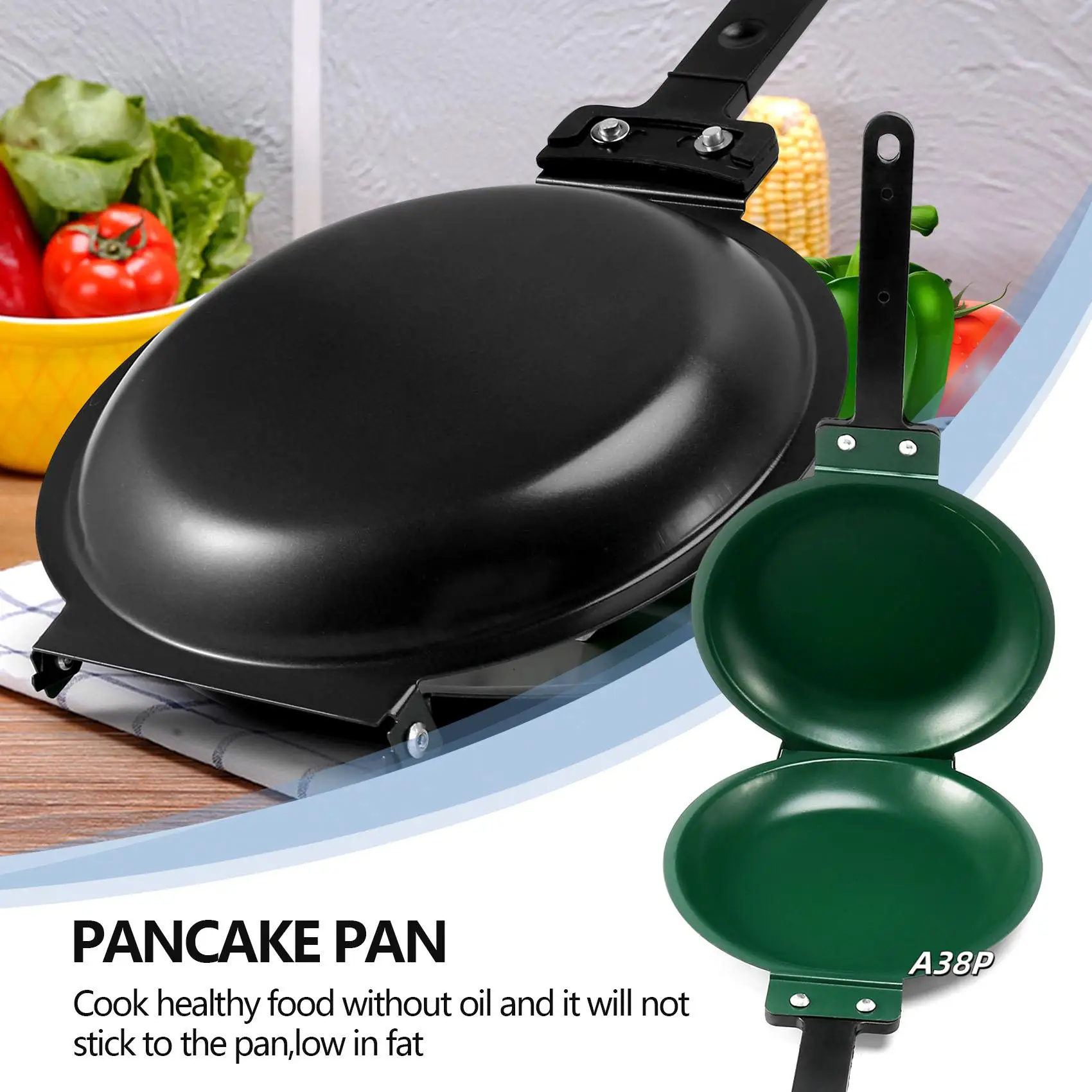 Frying Pan,Double Side Frying Pan Non-Stick Flip Folding Frying Pan BBQ Stable And Durable Cooking Tool For Home Kitchen
Frying Pan,Double Side Frying Pan Non-Stick Flip Folding Frying Pan BBQ Stable And Durable Cooking Tool For Home Kitchen