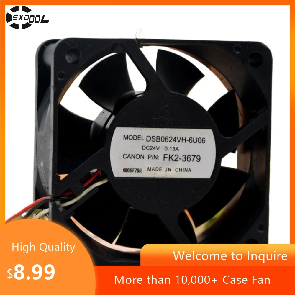 6cm 24V Fan for Delta DSB0624VH-6U06 24V 0.13A 60mm 6025 60X60X25mm 3-Wire Converter Cooling Fan, 2800-3800RPM
6cm 24V Fan for Delta DSB0624VH-6U06 24V 0.13A 60mm 6025 60X60X25mm 3-Wire Converter Cooling Fan, 2800-3800RPM