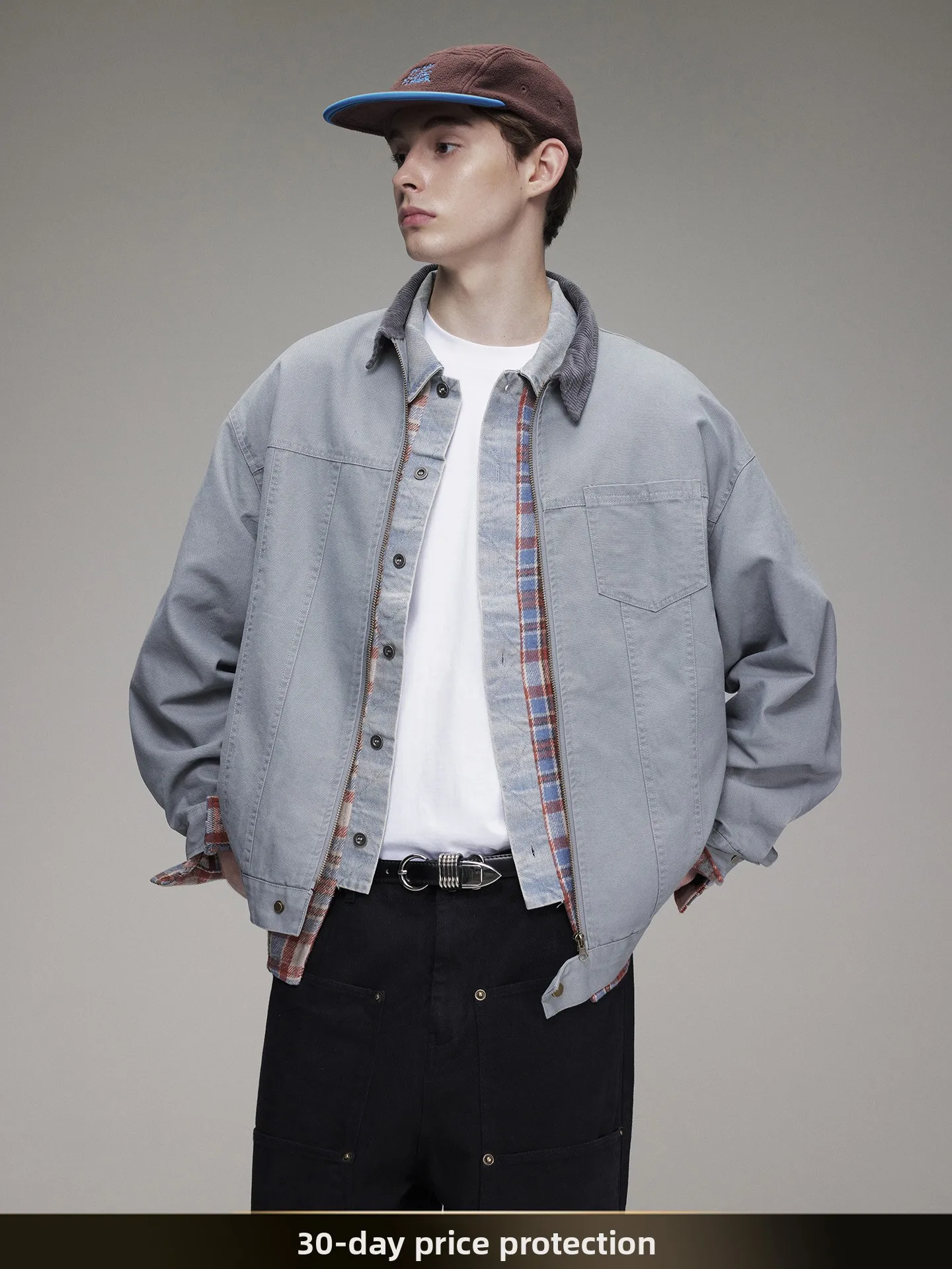 American Retro Contrast Color Splicing Collar Work Jaet Men's Loose Couple Match Detroit Outerwear Autumn Season Cotton
American Retro Contrast Color Splicing Collar Work Jaet Men's Loose Couple Match Detroit Outerwear Autumn Season Cotton