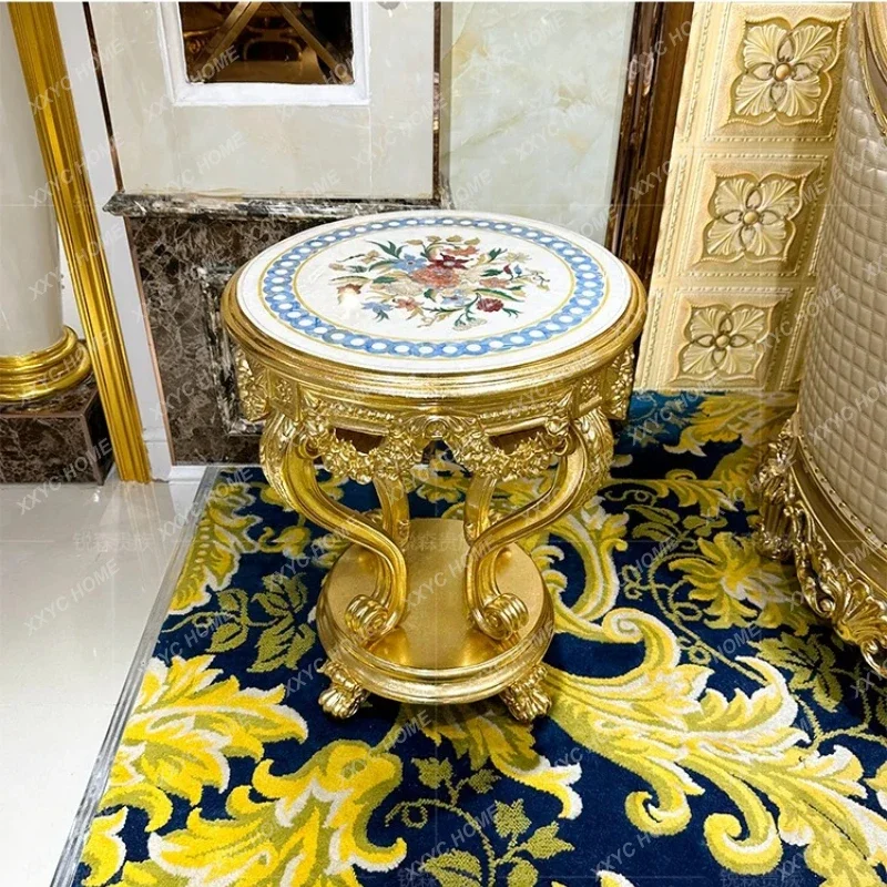 solid wood small coffee table, shell veneer small round table living room
solid wood small coffee table, shell veneer small round table living room