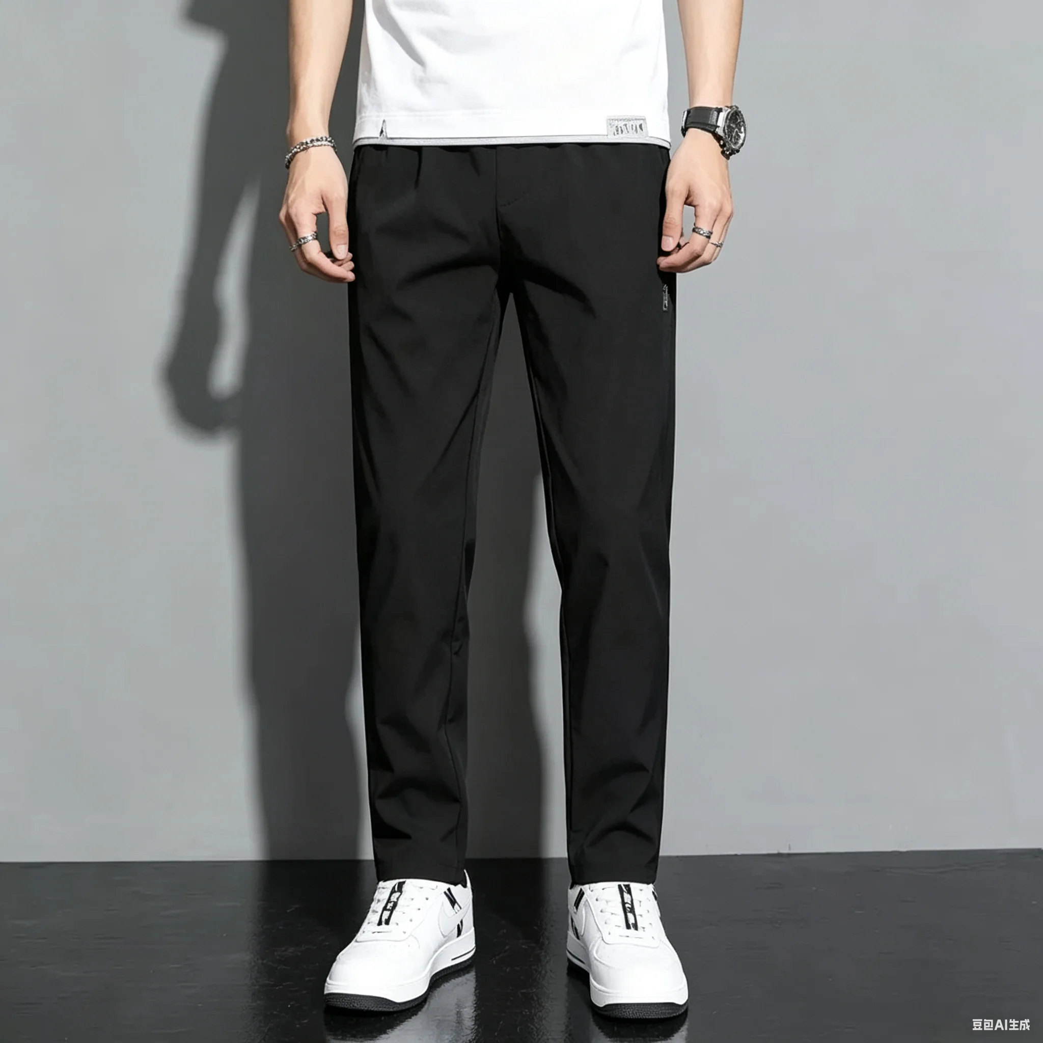 Solid Color Ice Silk Straight Casual Pants For Men Summer Thin Elastic Drawstring Breathable Wrinkle Resistant Trousers
Solid Color Ice Silk Straight Casual Pants For Men Summer Thin Elastic Drawstring Breathable Wrinkle Resistant Trousers