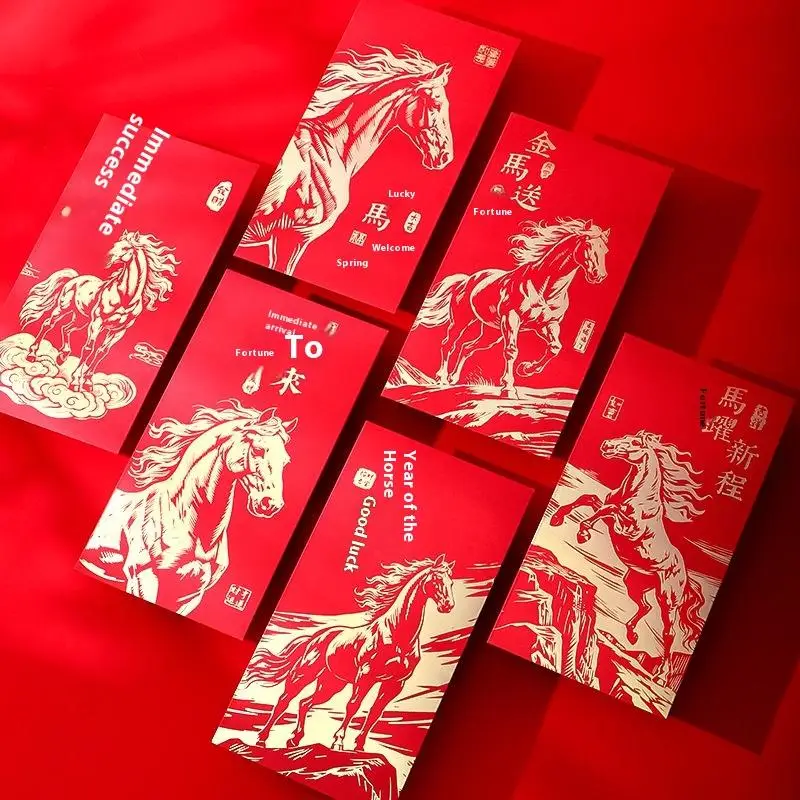 6Pcs 2026 Horse Year Chinese New Year Money Envelopes, Spring Festival Red Pockets, Great for Wedding and Birthday Presents
6Pcs 2026 Horse Year Chinese New Year Money Envelopes, Spring Festival Red Pockets, Great for Wedding and Birthday Presents