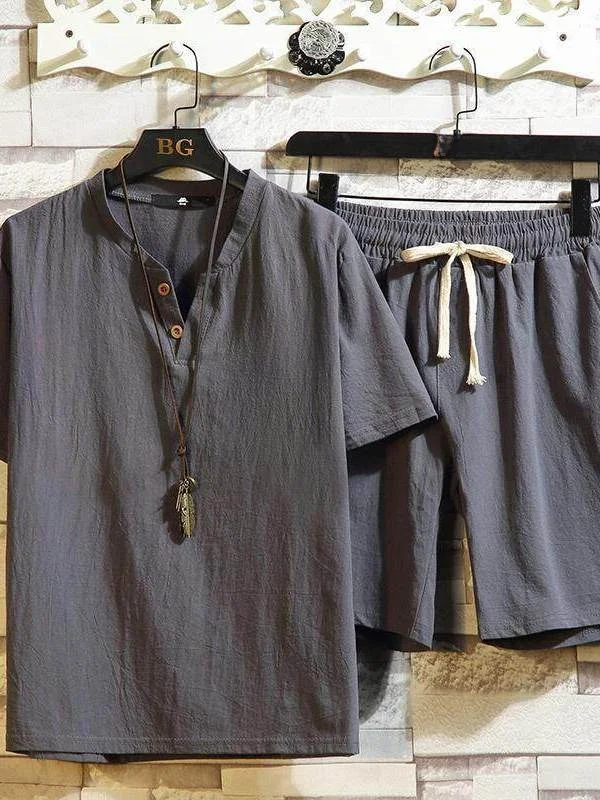 Loose Large Size Men's Cotton Linen ort Sve ort Pants Set Summer Trend Casual Sports Two-Piece Suit Comfortable Breath...
Loose Large Size Men's Cotton Linen ort Sve ort Pants Set Summer Trend Casual Sports Two-Piece Suit Comfortable Breath...