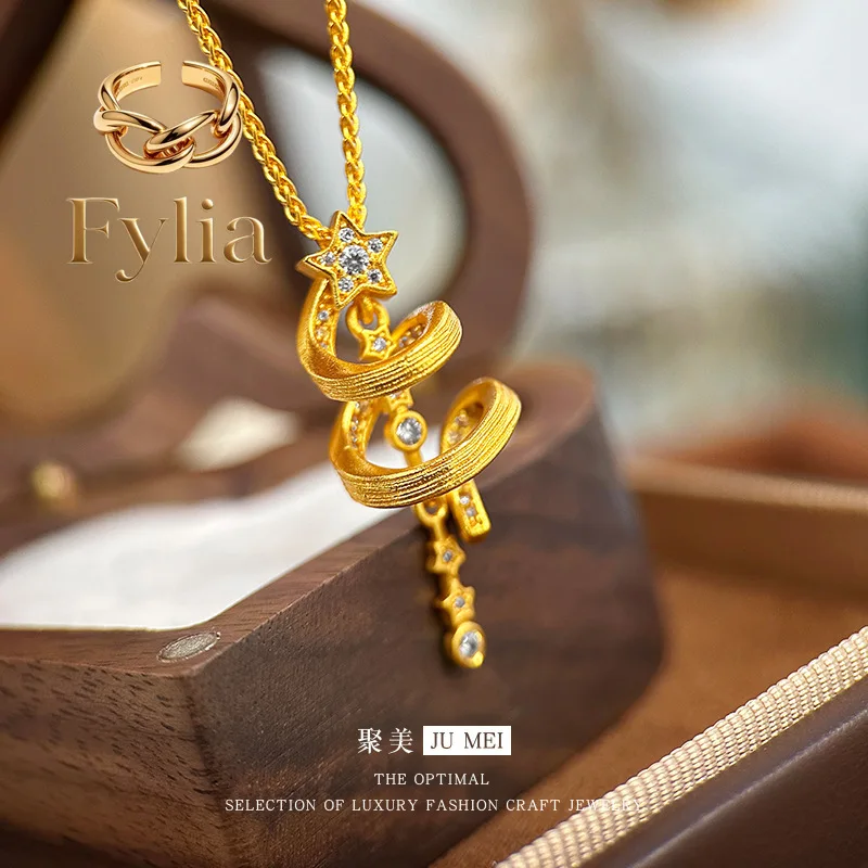Fylia Jewelry Light luxury design vitage retro 24K real gold silk gold Christmas tree clavicle chain 9999 pure gold
Fylia Jewelry Light luxury design vitage retro 24K real gold silk gold Christmas tree clavicle chain 9999 pure gold