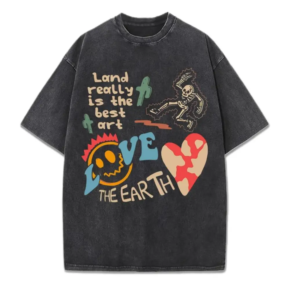 Land Really Is The Best Art Prints Washed T Shirts Women Cotton T-Shirt Distressed Oversize O-Neck Tops Trend Woman Streetwear
Land Really Is The Best Art Prints Washed T Shirts Women Cotton T-Shirt Distressed Oversize O-Neck Tops Trend Woman Streetwear