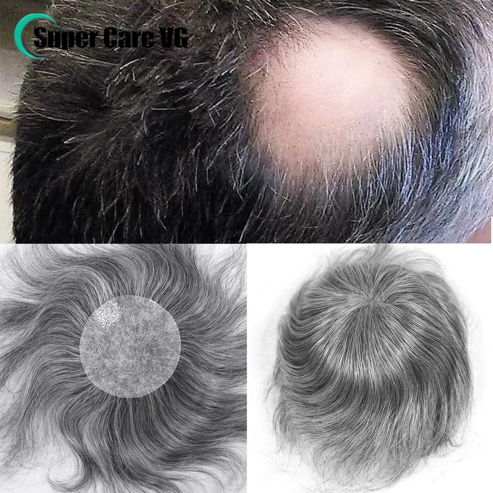 Grey Human Hair Pieces Toupee Men #1B60 Hairpiece Patch Invisible Seamless 0.06MM Ultra Thin Skin PU Men's Capillary Prosthesis
Grey Human Hair Pieces Toupee Men #1B60 Hairpiece Patch Invisible Seamless 0.06MM Ultra Thin Skin PU Men's Capillary Prosthesis
