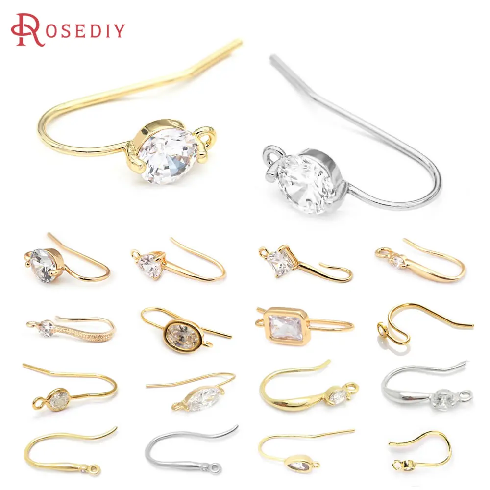 18K Gold Color Brass Round Rectangle Heart Oval Drop Shape Zircon Earrings Hooks High Quality Jewelry Earrings Diy Accessories
18K Gold Color Brass Round Rectangle Heart Oval Drop Shape Zircon Earrings Hooks High Quality Jewelry Earrings Diy Accessories