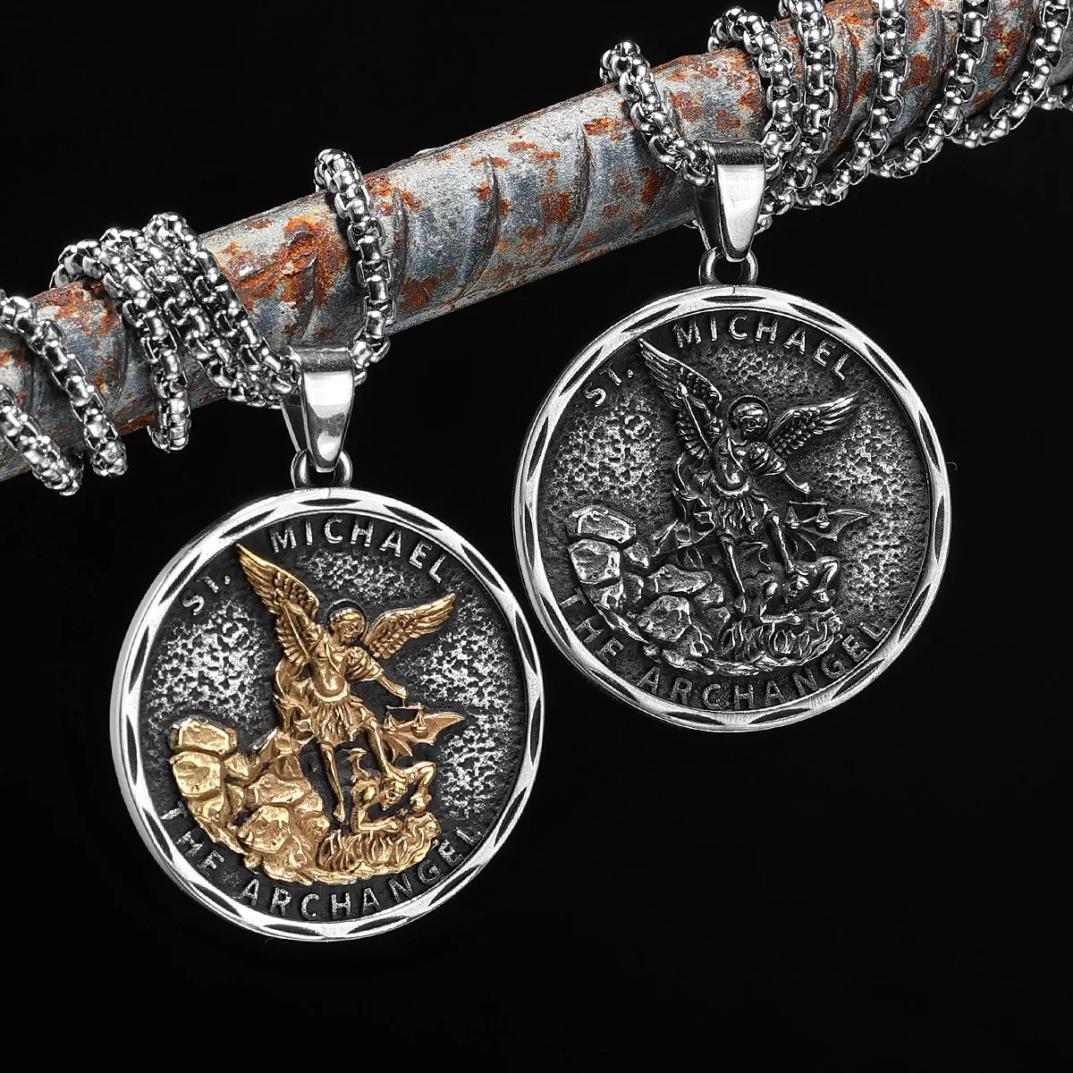 St.Michael Pendants 316L Stainless Steel Archangel Necklaces Men Guardian Amulet Chain Rock Vintage Jewelry Gift Dropshipping
St.Michael Pendants 316L Stainless Steel Archangel Necklaces Men Guardian Amulet Chain Rock Vintage Jewelry Gift Dropshipping