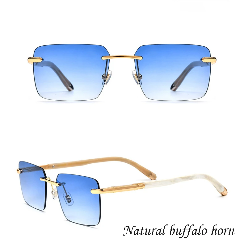 Natural buffalo horn frameless sunglasses - unique handmade design, men's and women's fashionable luxury glasses
Natural buffalo horn frameless sunglasses - unique handmade design, men's and women's fashionable luxury glasses