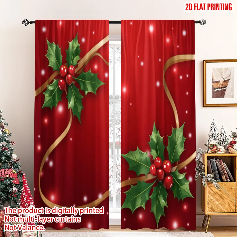 2pcs 2D flat printing Merry Christmas Popular Drapes Holly Berries Festive Christmas Green Polyester Without Electricity 0 for
2pcs 2D flat printing Merry Christmas Popular Drapes Holly Berries Festive Christmas Green Polyester Without Electricity 0 for