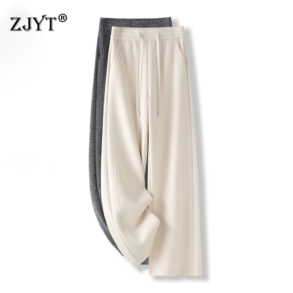 ZJYT женские повседневные брюки на осень-зиму с эластичной резинкой на талии, свободные белые брюки, женская одежда, высококачественные брюки с широкими штанинами
ZJYT женские повседневные брюки на осень-зиму с эластичной резинкой на талии, свободные белые брюки, женская одежда, высококачественные брюки с широкими штанинами