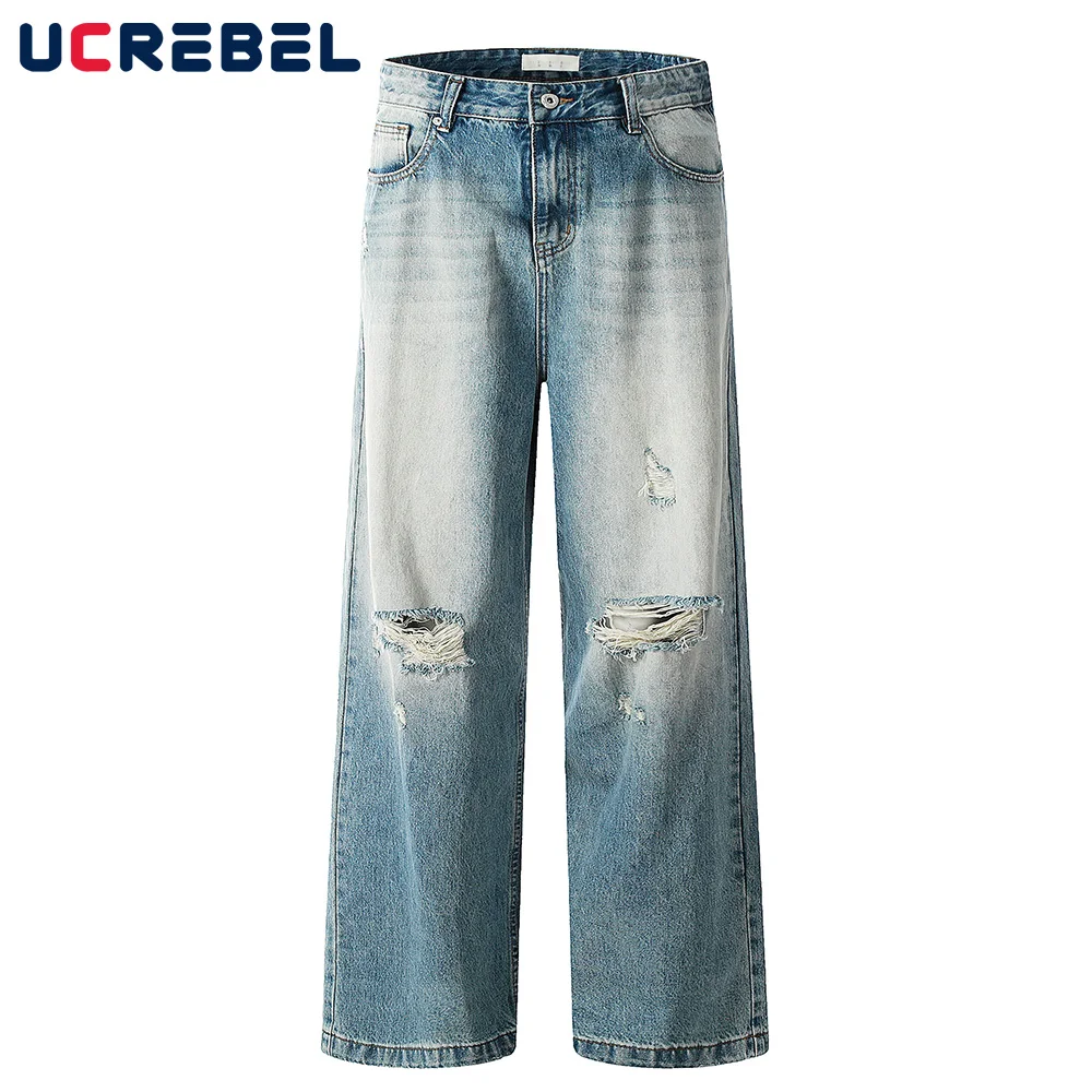 Retro Beggar Jeans Mens Spliced Pocket High Street Washed Distressed Loose Straight-leg Wide Leg Denim Pants Mens
Retro Beggar Jeans Mens Spliced Pocket High Street Washed Distressed Loose Straight-leg Wide Leg Denim Pants Mens
