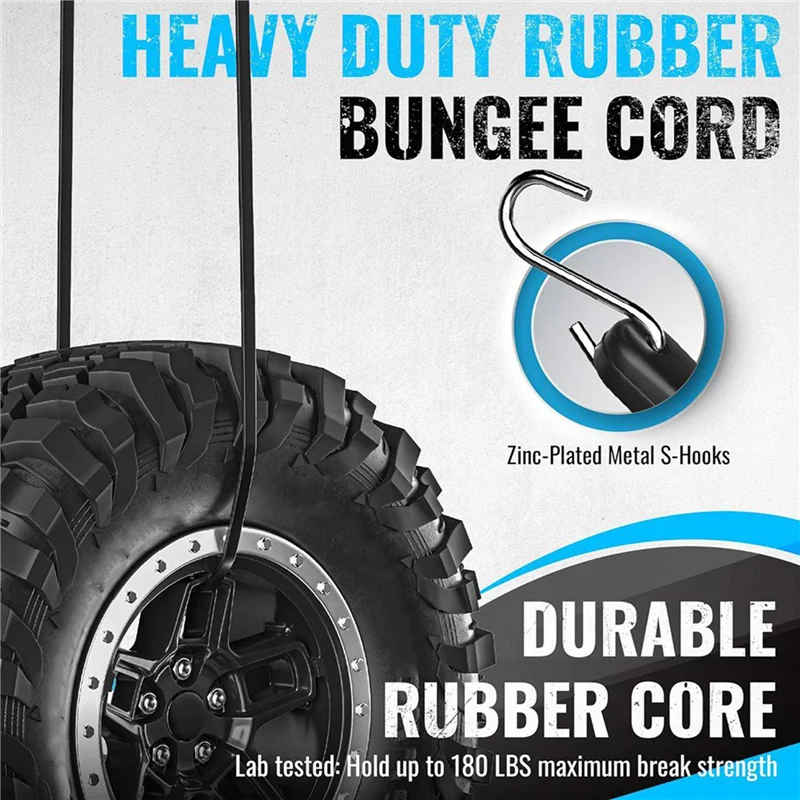 Especial Rubber Bungee Cords Heavy Duty Outdoor, Bungee Straps, 10 Inch, 15 Inch, 21 Inch, 31 Inch For Cargo, Tarps, Trucks 24PC
Especial Rubber Bungee Cords Heavy Duty Outdoor, Bungee Straps, 10 Inch, 15 Inch, 21 Inch, 31 Inch For Cargo, Tarps, Trucks 24PC