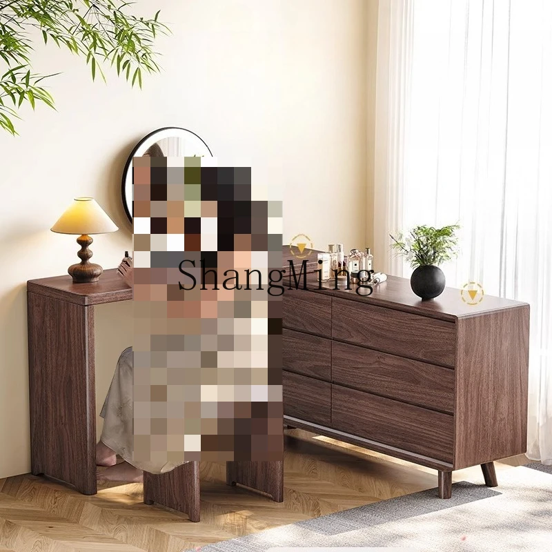FG black walnut light luxury dresser small apartment bedroom simple modern chest integrated retractable corner makeup table
FG black walnut light luxury dresser small apartment bedroom simple modern chest integrated retractable corner makeup table