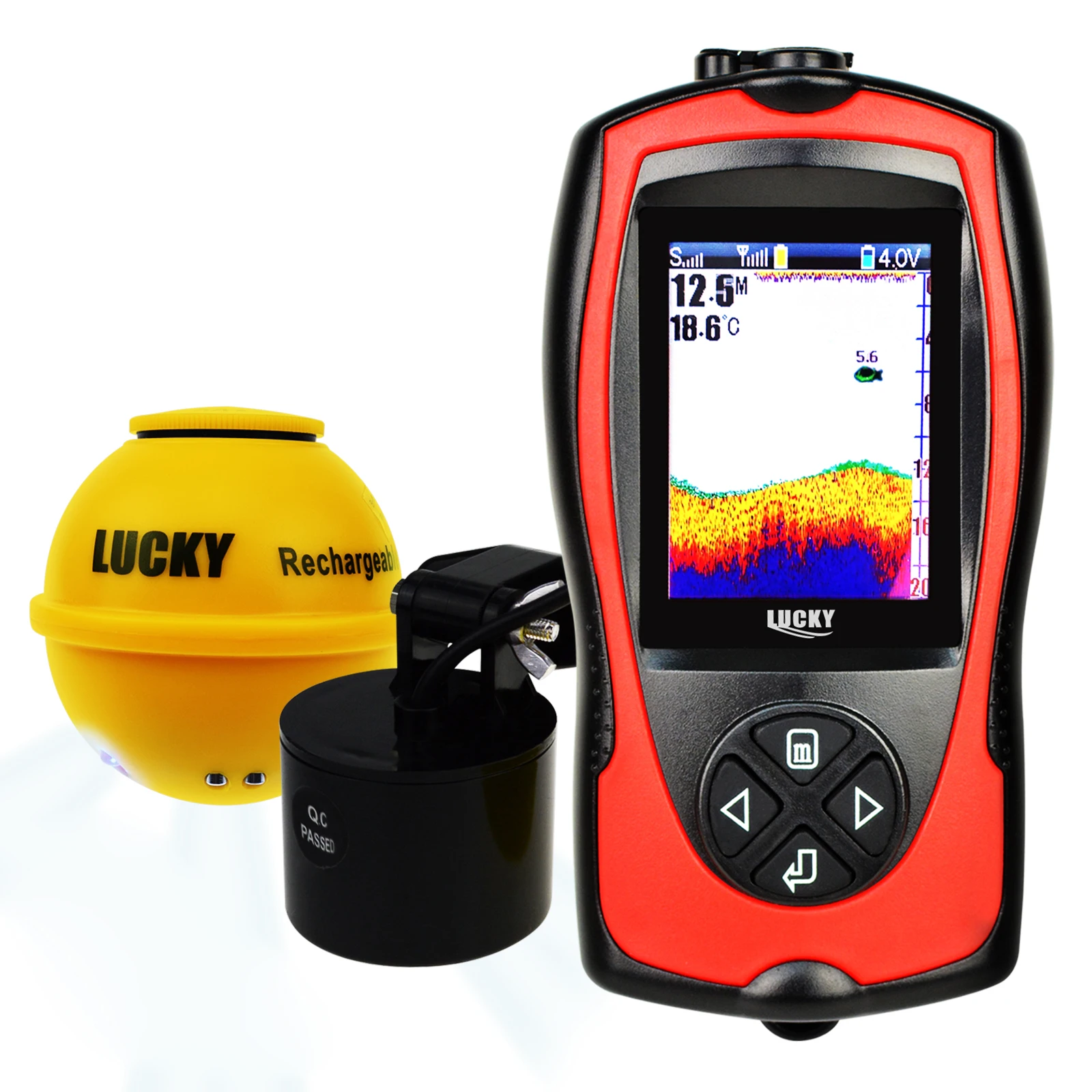 Wireless & 45M (147ft) Wired Sonar 2-in-1 Color Fish Finder w/ 100M (328ft) Depth Range & Attracting Light
Wireless & 45M (147ft) Wired Sonar 2-in-1 Color Fish Finder w/ 100M (328ft) Depth Range & Attracting Light