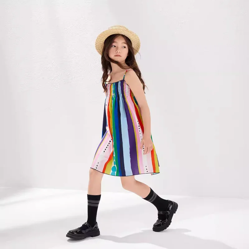 Girls' Striped and Polka Dot Camisole Dress for Spring and Summer
Girls' Striped and Polka Dot Camisole Dress for Spring and Summer