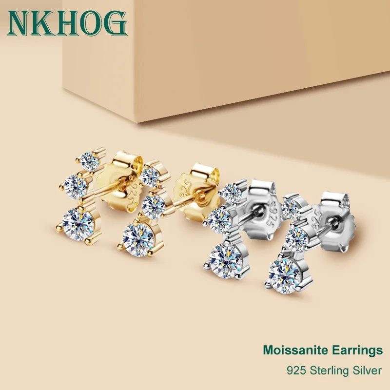 NKHOG Smile Moissanite Stud Earrings For Women 925 Sterling Silver Jewelry Gift Sparking D Color VVS Lab Diamond Ear Accessories
NKHOG Smile Moissanite Stud Earrings For Women 925 Sterling Silver Jewelry Gift Sparking D Color VVS Lab Diamond Ear Accessories