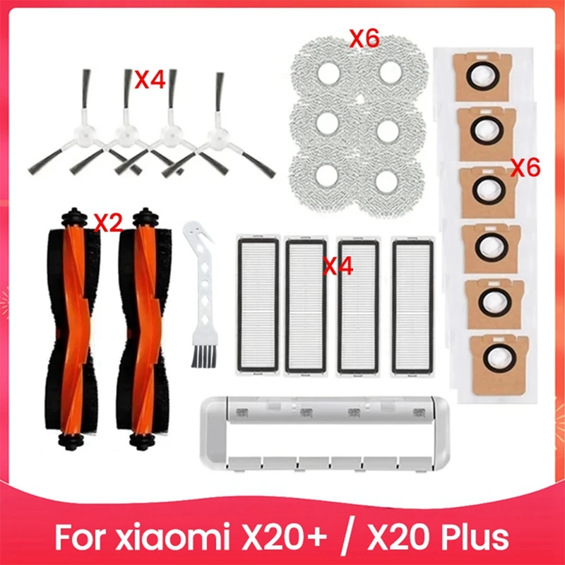 Для робота-пылесоса Xiaomi X20+/X20 Plus основная боковая щетка Hepa-фильтр, швабра, тканевый мешок для пыли, комплект запасных частей
Для робота-пылесоса Xiaomi X20+/X20 Plus основная боковая щетка Hepa-фильтр, швабра, тканевый мешок для пыли, комплект запасных частей