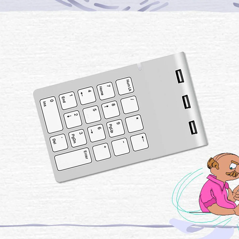 Mechanical Numeric Keypad Wired USB 18-Key Silver Metal Number Pad 3 USB 2.0 Ports Hub for Laptop Desktop Pc
Mechanical Numeric Keypad Wired USB 18-Key Silver Metal Number Pad 3 USB 2.0 Ports Hub for Laptop Desktop Pc