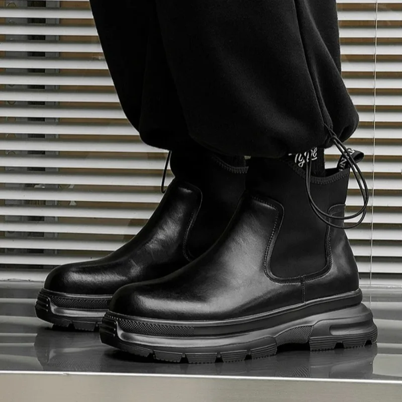 Leather Ankle Boots for Mans High Quality Designer Casual Formal Shoes for Mens Fad Outdoor Platform High-top Boots Botas Hombre
Leather Ankle Boots for Mans High Quality Designer Casual Formal Shoes for Mens Fad Outdoor Platform High-top Boots Botas Hombre