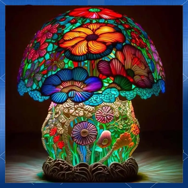 Creative Stained Glass Mushroom Table Lamp Vintage Animal Plant Series Shaped Resin Bedroom Decora Household
Creative Stained Glass Mushroom Table Lamp Vintage Animal Plant Series Shaped Resin Bedroom Decora Household
