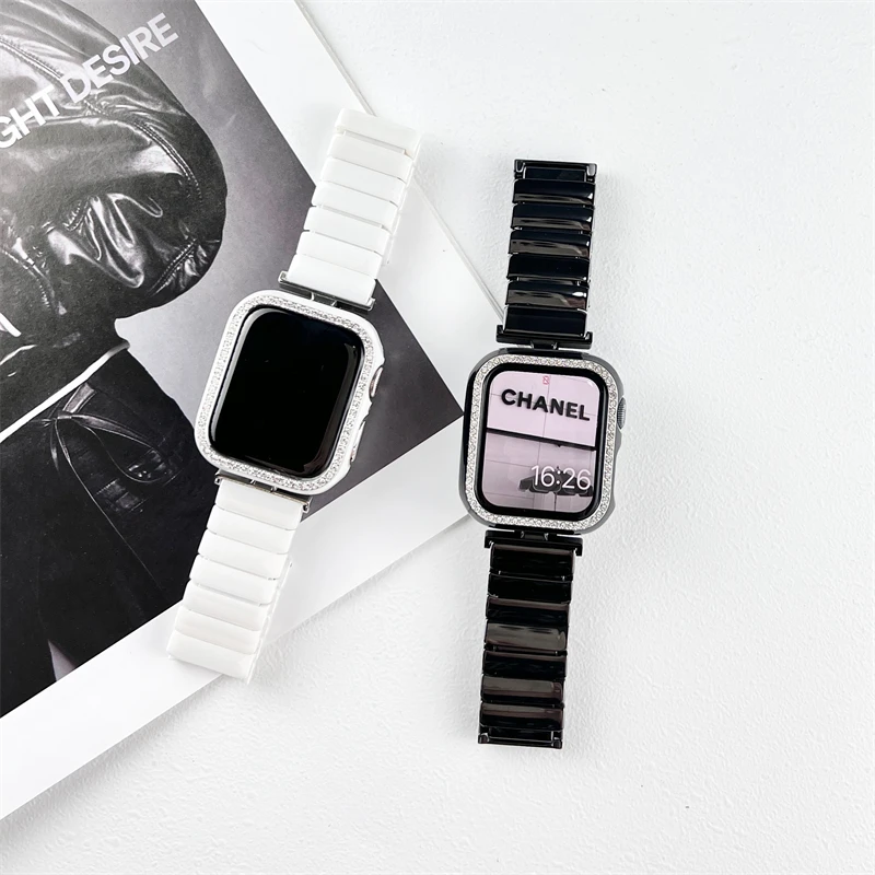 Ceramic Strap for Apple Watch Band 44mm 45mm 42mm 41mm 40mm 38mm Luxury Stainless steel belt bracelet iWatch series 6 se 5 4 3 7
Ceramic Strap for Apple Watch Band 44mm 45mm 42mm 41mm 40mm 38mm Luxury Stainless steel belt bracelet iWatch series 6 se 5 4 3 7