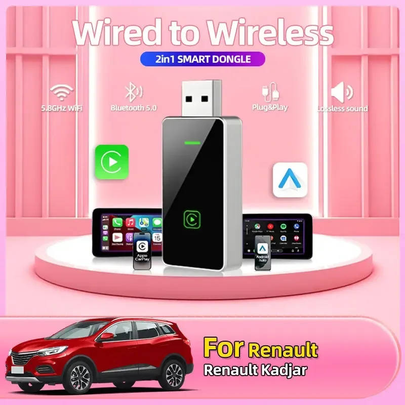 Car Styling New 2in1 Wired To Wireless CarPlay Android Auto Adapter For OEM Car Stereo With USB Plug And Play For Renault Kadjar
Car Styling New 2in1 Wired To Wireless CarPlay Android Auto Adapter For OEM Car Stereo With USB Plug And Play For Renault Kadjar