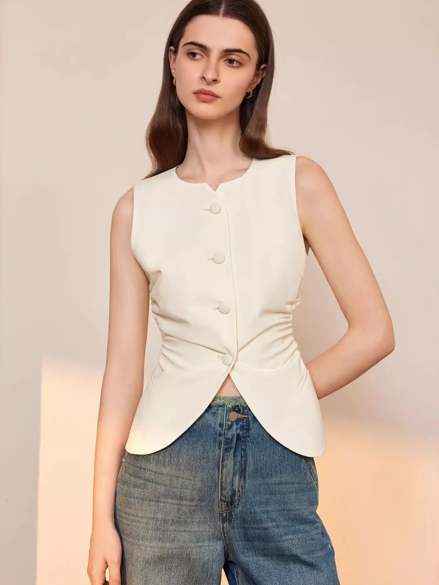 Fashion Women Vest Sleeveless Vests for Women Chic Single-Breasted Ladies Elegant Waistcoat Tops
Fashion Women Vest Sleeveless Vests for Women Chic Single-Breasted Ladies Elegant Waistcoat Tops