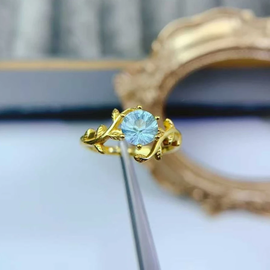 925 Silver Olive Branch Ring Natural Topaz Ring 6mm 0.8ct VVS Grade Topaz Jewlery Sterling Silver Crystal Jewelry for Girl
925 Silver Olive Branch Ring Natural Topaz Ring 6mm 0.8ct VVS Grade Topaz Jewlery Sterling Silver Crystal Jewelry for Girl
