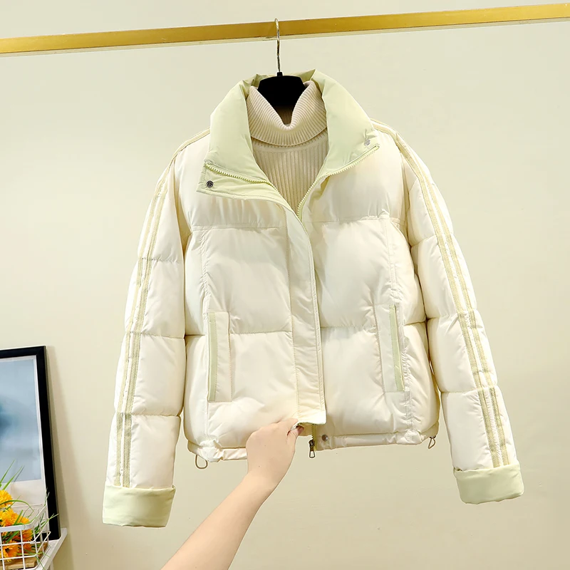 Autumn Winter Thiened Cotton Jaet Stand Collar down Coat Loose Bread Sle Women's Outerwear Korean Version Polyester Fiber
Autumn Winter Thiened Cotton Jaet Stand Collar down Coat Loose Bread Sle Women's Outerwear Korean Version Polyester Fiber