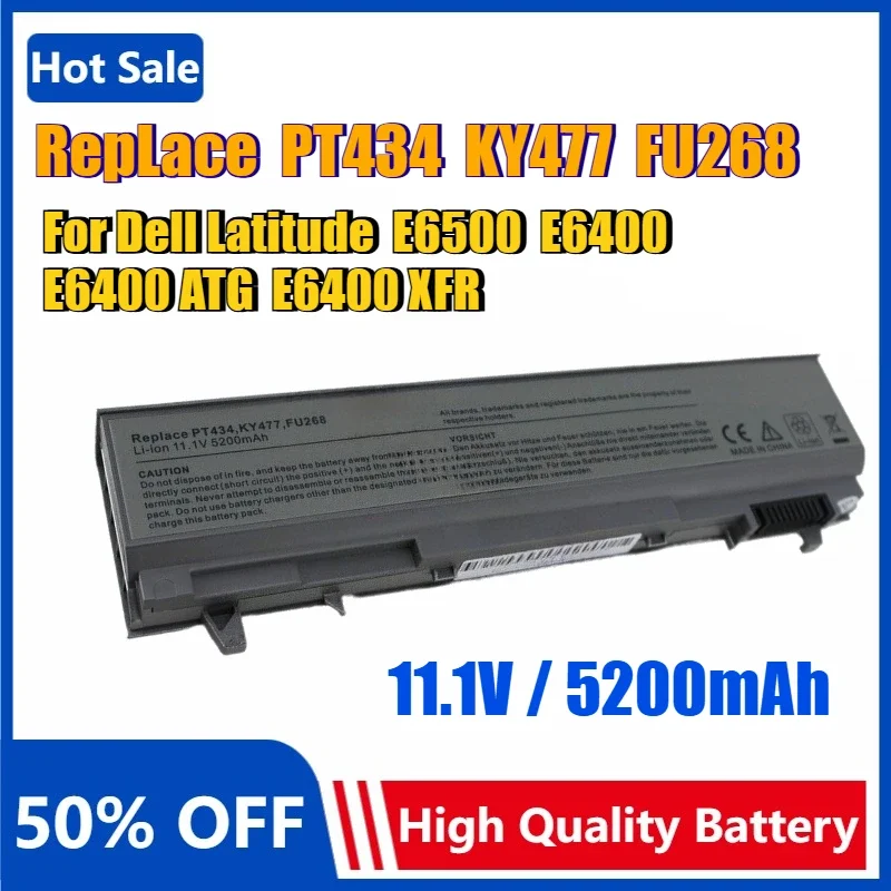 5200mAh Laptop Battery for Dell Latitude E6400 M2400 E6410 E6510 E6500 M4400 M4500 PT434 KY477 FU268 PT436 PT437 KY265 KY266
5200mAh Laptop Battery for Dell Latitude E6400 M2400 E6410 E6510 E6500 M4400 M4500 PT434 KY477 FU268 PT436 PT437 KY265 KY266
