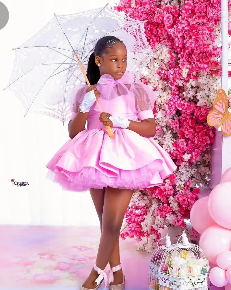 Pink Ball Gown Flower Girl Dresses Customized Tulle Tiered Ruffles Children Birthday Party Gowns High Neck Kids Wedding Dress
Pink Ball Gown Flower Girl Dresses Customized Tulle Tiered Ruffles Children Birthday Party Gowns High Neck Kids Wedding Dress