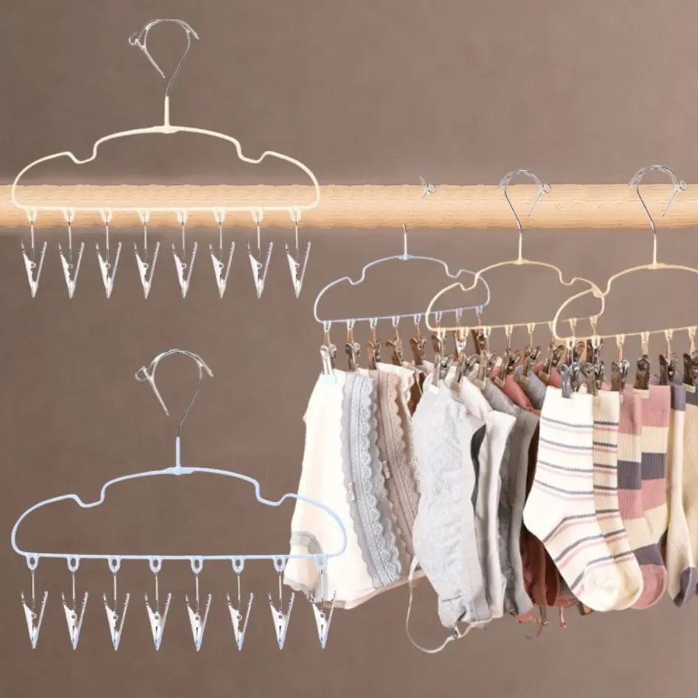 5Pcs Stainless Steel Clothes Hanger with 8 Clips Windproof Space-saving Underwear Socks Rack Non-slip Clothes Drying Rack
5Pcs Stainless Steel Clothes Hanger with 8 Clips Windproof Space-saving Underwear Socks Rack Non-slip Clothes Drying Rack