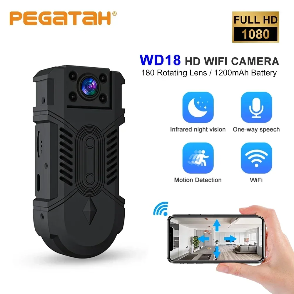 Беспроводная мини-камера Wi-Fi 1080P Full HD 180 ° Вращающийся удаленный монитор, видеокамеры ночного видения, маленькая камера видеонаблюдения
Беспроводная мини-камера Wi-Fi 1080P Full HD 180 ° Вращающийся удаленный монитор, видеокамеры ночного видения, маленькая камера видеонаблюдения