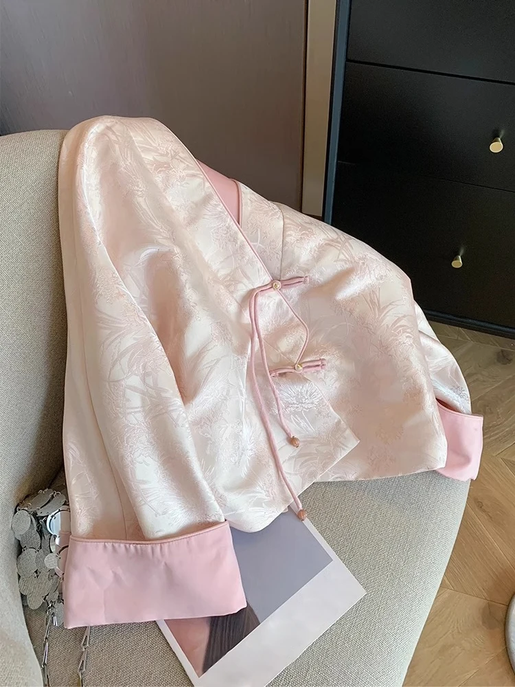 New Chinese Vernacular Design Loose Women's Cardigan Spring Gentle Sweet Anti-aging Pink Colorblo SveV-ne Long Sve Top
New Chinese Vernacular Design Loose Women's Cardigan Spring Gentle Sweet Anti-aging Pink Colorblo SveV-ne Long Sve Top