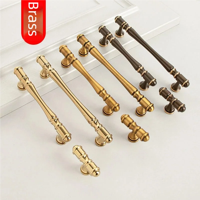 Brass French light luxury cabinet door handles, high-end brass retro cabinet drawer handles, single-hole solid
Brass French light luxury cabinet door handles, high-end brass retro cabinet drawer handles, single-hole solid