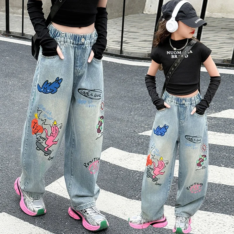 New Design Children Printed Hip Hop Jeans For Girls High Fashion Streetwear Denim Pants Kids Trendy Cartoon Jeans Trousers 5-14T
New Design Children Printed Hip Hop Jeans For Girls High Fashion Streetwear Denim Pants Kids Trendy Cartoon Jeans Trousers 5-14T