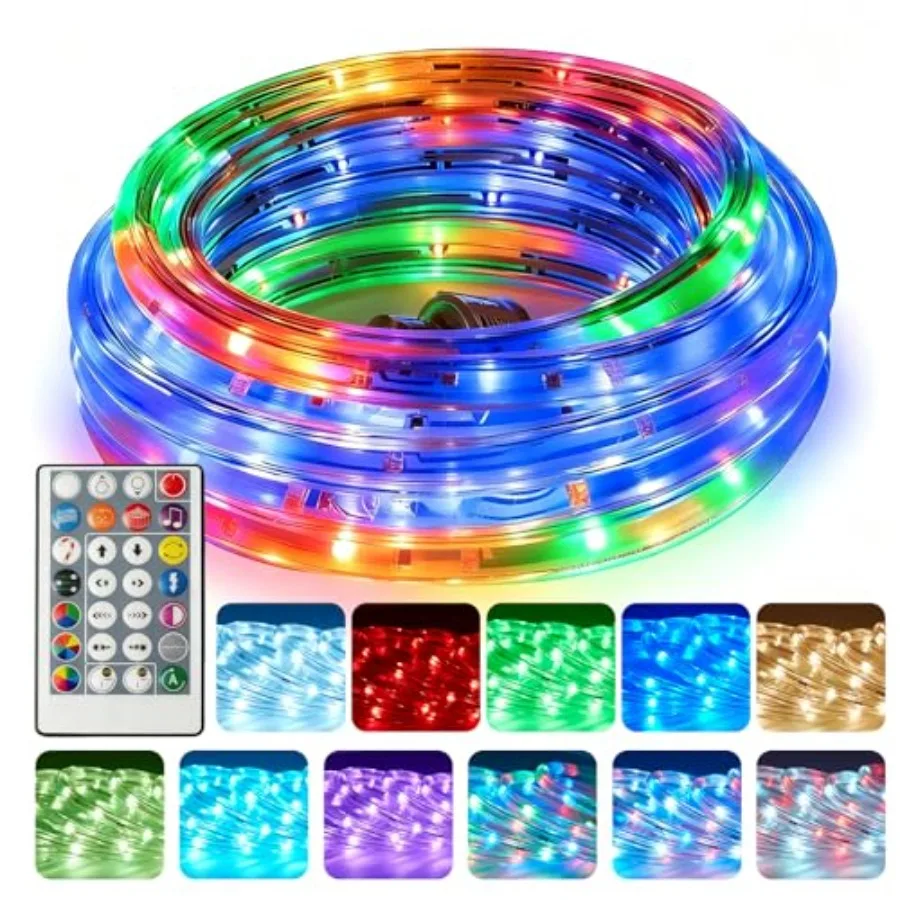 16.4ft Outdoor Smart Rope Lights Waterproof Color Changing Christmas Lights with Remote Connectable Design Music Sync Timer Mul
16.4ft Outdoor Smart Rope Lights Waterproof Color Changing Christmas Lights with Remote Connectable Design Music Sync Timer Mul