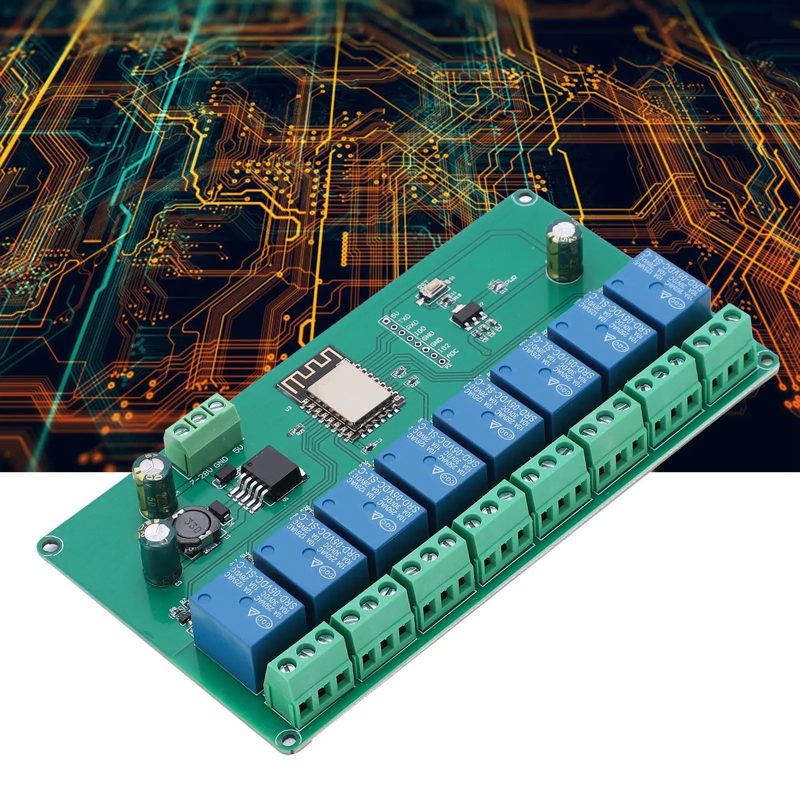 ESP8266 Relay Module Relay Module WIFI 8‑Channel ESP8266 Development Board for Wireless Control 7‑28V / 5V Relay Module
ESP8266 Relay Module Relay Module WIFI 8‑Channel ESP8266 Development Board for Wireless Control 7‑28V / 5V Relay Module