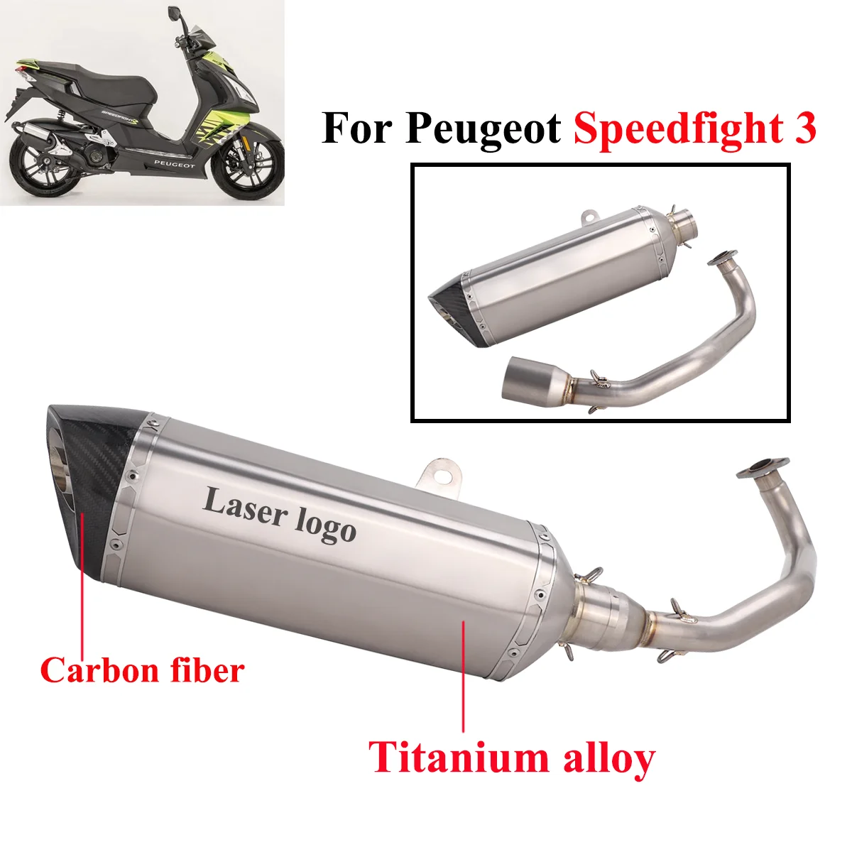 Exhaust System For Peugeot Speedfight 3 2009-2014 Motorcycle Exhaust Escape Muffler Slip On Front Link Pipe SF3 Exhaust Titanium
Exhaust System For Peugeot Speedfight 3 2009-2014 Motorcycle Exhaust Escape Muffler Slip On Front Link Pipe SF3 Exhaust Titanium