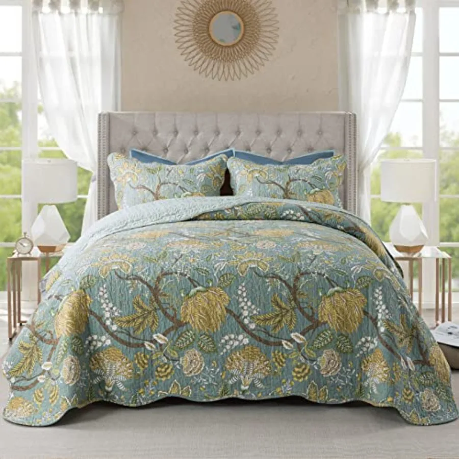 Cotton Bedspread Quilt Sets-Reversible Patchwork Coverlet Set Pattern Size
Cotton Bedspread Quilt Sets-Reversible Patchwork Coverlet Set Pattern Size