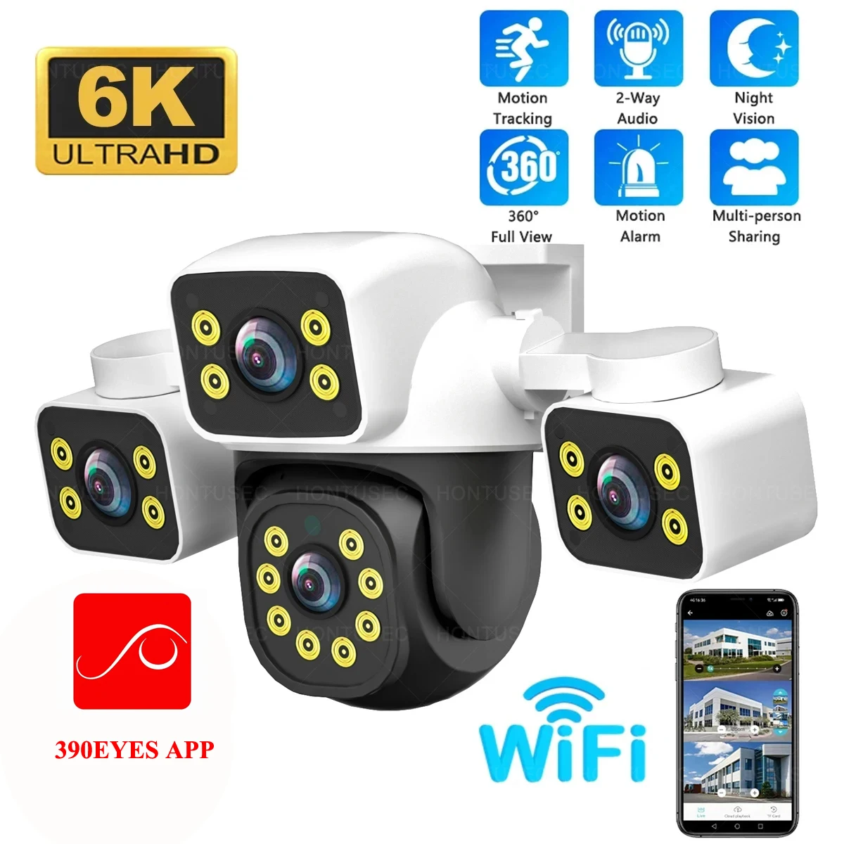 Три экрана 6K UHD уличная Wi-Fi IP-камера 12MP с тройным объективом и AI-обнаружением человека, автоматическое отслеживание для мониторинга видеонаблюдения
Три экрана 6K UHD уличная Wi-Fi IP-камера 12MP с тройным объективом и AI-обнаружением человека, автоматическое отслеживание для мониторинга видеонаблюдения