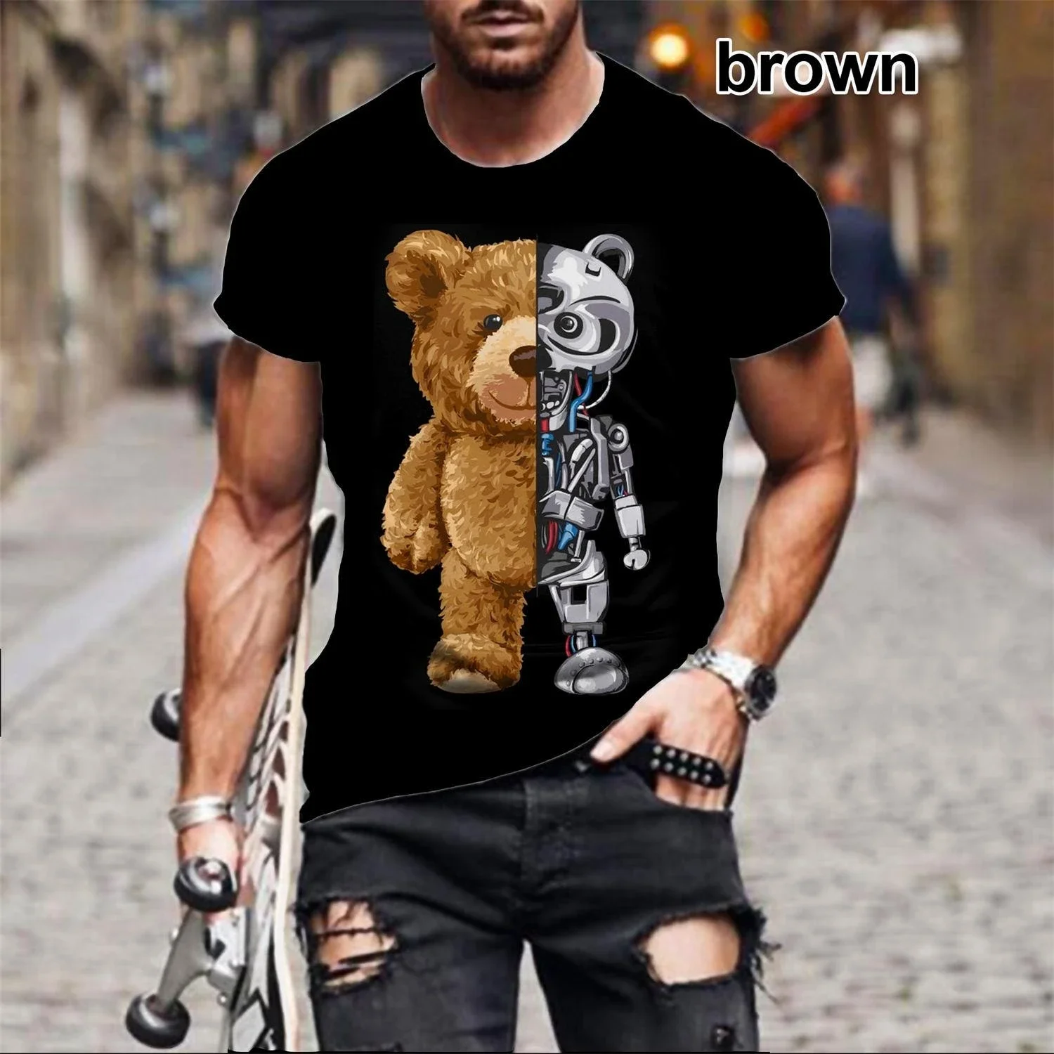 ashion Gangster Bear Short Sleeve T Shirt Men's Women 3d Print T Shirt Cute Bear Slim Plus Size 100-6xl
ashion Gangster Bear Short Sleeve T Shirt Men's Women 3d Print T Shirt Cute Bear Slim Plus Size 100-6xl
