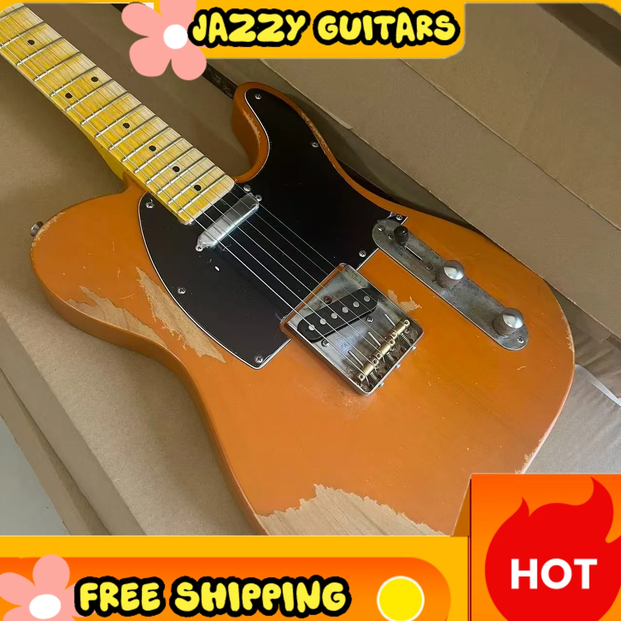 Vintage Make Old Butterscotch Tel Style Guitar SS Pickups Fixed Bridge Mahogany Body Maple Neck For Country Blues Free Shipping
Vintage Make Old Butterscotch Tel Style Guitar SS Pickups Fixed Bridge Mahogany Body Maple Neck For Country Blues Free Shipping