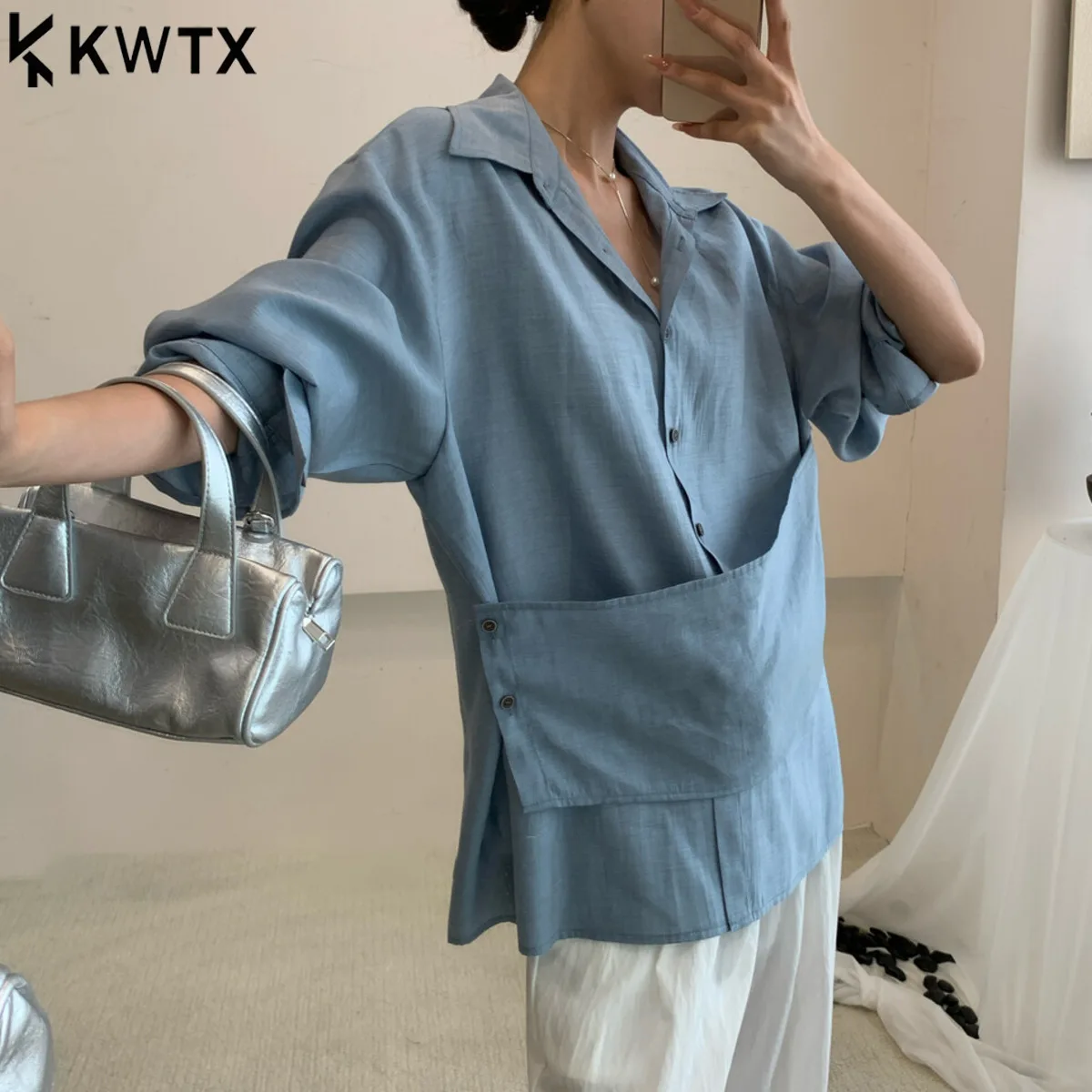 KWTX Loose Blouse, Waist Drape Top, Minimalist Solid Shirt, Elegant Commute Wear, Premium Versatile Blouse, Casual Chic Blouse
KWTX Loose Blouse, Waist Drape Top, Minimalist Solid Shirt, Elegant Commute Wear, Premium Versatile Blouse, Casual Chic Blouse